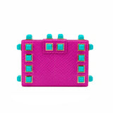 Bologna Orchid Snakeskin Clutch
