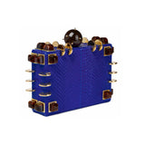 Chest Lapis Snakeskin Clutch