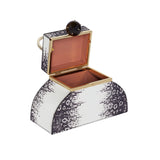 HAILEY WHITE RING LIZARD TOP HANDLE BAG