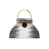 HAILEY WHITE RING LIZARD TOP HANDLE BAG