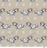 WORKING DRAFT HORSES FABRIC