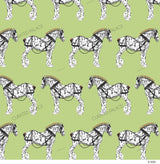 WORKING DRAFT HORSES FABRIC