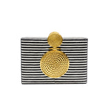 Solara Pinstripe Box Clutch