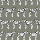 WORKING DRAFT HORSES FABRIC