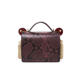 DORA BURGUNDY EMBOSSED SNAKE