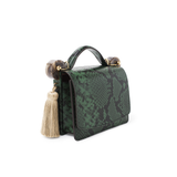 DORA FOREST GREEN EMBOSSED SNAKE