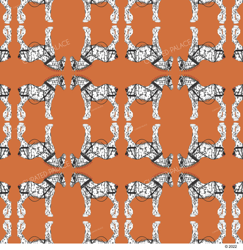DRAFT HORSE MIRROR WALLPAPER
