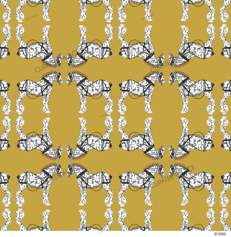 DRAFT HORSE MIRROR FABRIC