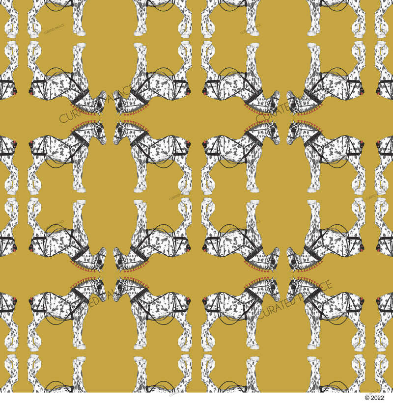 DRAFT HORSE MIRROR FABRIC