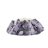 JERRY AMETHYST ICE EMBOSSED SNAKE GATHERED CLUTCH BAG